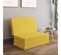 Surmatelas pliable en mousse à mémoire de forme - Matelas de couchage portable à quatre volets pour voyage et utilisation pour les invités avec housse lavable - Matelas de sol confortable