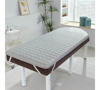 Surmatelas pliable en mousse de latex haute densité pour salon de beauté et rembourrage antidérapant avec bande élastique, confortable et durable Gris 70 x 190 cm