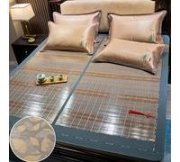 Surmatelas pliable en rotin rafraîchissant - Tapis de lit en bambou double face pour un sommeil confortable, idéal par temps chaud, solution de literie polyvalente pour l'été