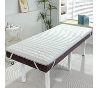 Surmatelas pliable pour salon de beauté 70 x 190 cm, 6 cm d'épaisseur, mousse de latex haute densité, bande élastique antidérapante, idéal pour lits de cils et traitements Blanc