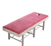 Surmatelas Pour Table De Massage Matelas de beauté avec trous/sans trous Massage et physiothérapie Tuina salon fin antidérapant(Peach Red Thin W Hole,190cm80cm)