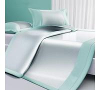 Surmatelas rafraîchissant en soie glacée respirante et pliable en tissu carbonisé doux essentiel pour chambre à coucher - Vert - 100 cm x 200 cm - Relaxation d'été indispensable