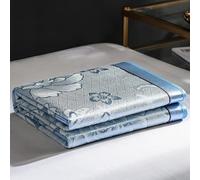 Surmatelas rafraîchissant été pliable avec sangles et taie d'oreiller | Blue,90x195cm/35x76in
