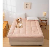 Surmatelas rembourré en coton doux pour soulager les douleurs dorsales, matelas épais pour lit double, king size, rose - 120 x 200 cm
