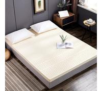 Surmatelas respirant en latex naturel de 5 cm d'épaisseur, housse amovible, soulagement de la douleur et soutien, coussin de sommeil pliable, confortable 120 x 190 cm, améliore la qualité du sommeil