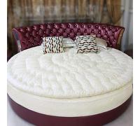 Surmatelas rond avec rembourrage 100 % coton, design matelassé confortable, protège-matelas ultra doux et moelleux, diamètre