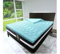 Surmatelas - Sampur - Glace 7 Zones - 140x190 cm - Mousse Mémoire de Forme - Gel Refresh