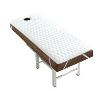 Surmatelas Table De Massage Matelas De Lit En Latex Antidérapant 3 Cm For Traitement SPA, Salon Massage Beauté, Housse Drap, Avec Trou For Le Visage(White 02,190x80cm)