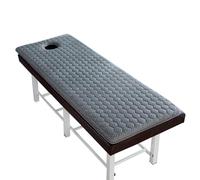 Surmatelas table massage avec trou visage et bande élastique, anti-dérapant épais, mousse latex respirant, confortable durable pour massage, tatouage, spa, beauté(Gray A,180 X 60 X 5 CM)