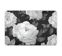 Surmatelas vintage motif pivoines noires extra larges réutilisables pour tout-petits, imperméable, lavable, anti-fuite, séchage rapide, pour nourrisson et bébé, 132,1 x 86,4 cm (L x l)