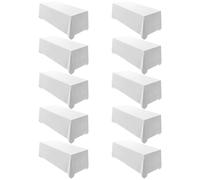 Surmente Lot de 10 nappes rectangulaires blanches 90 x 132 pouces Nappe rectangulaire en polyester pour mariages, banquets ou restaurants