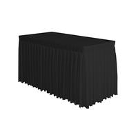 Surmente Nappe de Table plissée en Polyester pour Mariage, Banquet, Restaurant, 4,3 m (Noir)