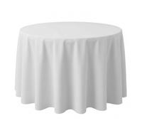 Surmente Nappe Ronde en Polyester de 228,6 cm pour Mariage, Banquet, Restaurant (Blanc)