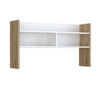 Surmeuble de bureau 110 cm blanc mat et décor bois de chêne - ODYSSÉE Meubletmoi