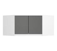 Surmeuble pour armoire AKORD S100 Blanc 100 cm 2 portes façade Gris Graphite 3 étagères 100x50x55 cm Blanc, Gris graphite