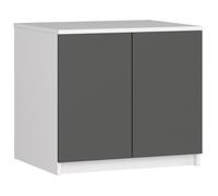 Surmeuble pour armoire AKORD S60 Blanc 60 cm 2 portes façade Gris Graphite 2 étagères 60x51x55 cm Blanc / Gris Graphite G