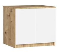 AKORD Armoire de Rangement Extension | Augmente la Capacité de la Penderie | L60 x H55 P51 cm | 2 étagères | Facile à Monter | Petite Augmentation de Armoir a Vetement | Artisan Chêne & Façade Blanc