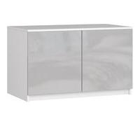 Surmeuble pour armoire AKORD S90 Blanc 90 cm 2 portes façade Métallique Brillant 2 étagères 90x51x55 cm