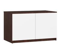 Surmeuble pour armoire AKORD S90 Wengé 90 cm 2 portes façade Blanche 2 étagères 90x51x55 cm Wengé / Blanc G