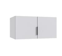 Surmeuble pour armoire, meuble de rangement avec 2 portes coloris blanc - Longueur 80 x Hauteur 40 x Profondeur 54 cm - -