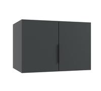 Surmeuble pour armoire, meuble de rangement avec 2 portes coloris graphite - Longueur 80 x Hauteur 40 x Profondeur 54 cm