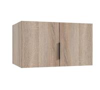 Surmeuble pour armoire, meuble de rangement avec 2 portes coloris Imitation chêne - Longueur 80 x Hauteur 40 x Profondeur 54 cm