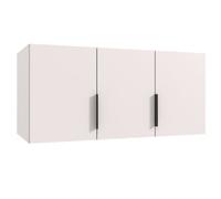 Surmeuble pour armoire, meuble de rangement avec 3 portes coloris blanc - Longueur 120 x Hauteur 40 x Profondeur 54 cm