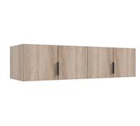 Surmeuble pour armoire, meuble de rangement avec 4 portes coloris Imitation chêne - Longueur 160 x Hauteur 40 x Profondeur 54 cm - -