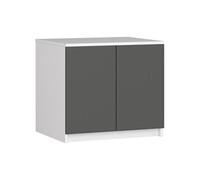 Surmeuble pour armoire S60 Blanc 60 cm 2 portes façade Gris Graphite 2 étagères 60x51x55 cm