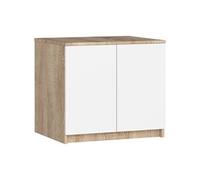 Surmeuble pour armoire S60 Chêne Sonoma 60 cm 2 portes façade Blanche 2 étagères 60x51x55 cm