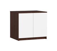 Surmeuble pour armoire S60 Wengé 60 cm 2 portes façade Blanche 2 étagères 60x51x55 cm