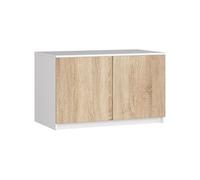 Surmeuble pour armoire S90 Blanc 90 cm 2 portes façade Chêne Sonoma 2 étagères 90x51x55 cm