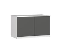 Surmeuble pour armoire S90 Blanc 90 cm 2 portes façade Gris Graphite 2 étagères 90x51x55 cm
