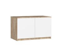Surmeuble pour armoire S90 Chêne Sonoma 90 cm 2 portes façade Blanche 2 étagères 90x51x55 cm