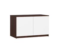 Surmeuble pour armoire S90 Wengé 90 cm 2 portes façade Blanche 2 étagères 90x51x55 cm