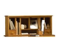 Surmeuble pour Table à écrire Pin MIel 2 Tiroirs 7 Niches 97 x 40 x 28 cm - L 97 x l 28 x H 40 cm orange G