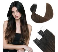 SURNEL Extension Adhesif 16pouces/40cm 20pcs/50g Balayage Off Noir à Brun Mélanger Tape in Human Hair Extension Adhesive Cheveux (#1B/4-16)
