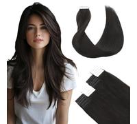 SURNEL Extension Adhesive Cheveux Naturel #1B Noir Naturel 40cm 16 Pouces Remy Skin Weft Tape in Extension Adhesive Lisse 20pièces 50g(#1B-16）