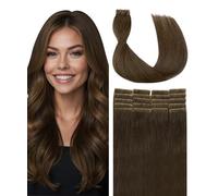 SURNEL Extension Adhesive Cheveux Naturel Injection 20pcs 50cm 45g Brun Chocolat Adhesive Extension Cheveux Naturel Invisible Tape In Hair Human Hair Marron Foncé (I#4-20)