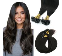 SURNEL Extension Cheveux Keratine #2 40g/50s 0.8g/s 35cm Remy Hair Brun Fonce Extension Keratine a Chaud Brun Fonce U Tip Remy Human Hair (K#2-14)