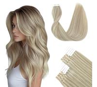 SURNEL Extension Cheveux Naturel Adhesif 2.5g/20 Pièces Bande Adhesive Extension Adhesif Cheveux Humain Rajout Cheveux Naturel 40cm #18P613(#18P613-16)