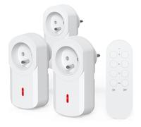 SURNICE Prise sans Fil avec télécommande, Prises Télécommandées Programmable, Portée en Champ Libre 40 m, 230V, 1000 W,Blanc, All on/Off, certifié CE