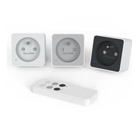 SURNICE Prise Telecommande sans Fil, 3 + 1 ensembles de prises télécommandées, 2300 W, avec interrupteur, Portée 80M, Matériaux certifiés GRS, Économie d'Énergie, couleurs blanche, grise et noire