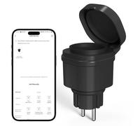 SURNICE Prise Wi-Fi d'extérieur IP44 étanche, commande vocale Alexa et application TUYA, 16 A/3680 W, certifié GRS, minuterie, compte à rebours, Wi-Fi 2,4 GHz pour jardin, terrasse, cuisine