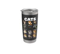 Surnoms Drôles D'animaux Pour Chats, Zoo Mignon, Dessin Gobelet isotherme en acier inoxydable double paroi