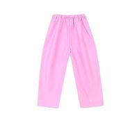 Surpantalon imperméable unisexe avec poche - Pantalon de pluie uni pour l'école, la pluie, la boue, la saleté, léger et fin - Pour l'extérieur - Rose - 5-6 ans