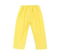 Surpantalon imperméable unisexe avec poche pour enfant - Pantalon de pluie uni - Anti-boue - Léger - Pour l'école, la pluie, les journées en plein air - Jaune - 6-7 ans