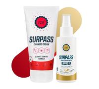 SURPASS Crème Solaire SPF 30 & Crème Chamois Bundle - Sans Paraffine - Anti-Frottement Naturelle 96 % - Huile Sèche Invisible en Spray - UVA + UVB - EcoSun Pas 100 ml+170 ml