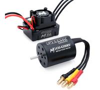 Surpass Hobby RC Brushless Motor ESC Combo Waterproof 2430 6300KV Brushless Motor and 35A ESC Combo Set for 1/16 1/18 Remote Control Cars Truck Off-Road Vehicle