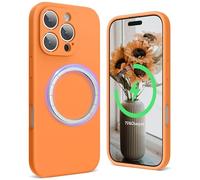 SURPHY Coque Magnetique pour iPhone 16 Pro Max, Coque Silicone Liquide de Protection Complète de l'Objectif de Caméra pour iPhone 16 Pro Max 6,9 Pouces, Marigold Orange